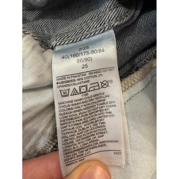 GAP High Rise Vintage Slim Jeans Acid Wash Distressed Blue Women's‎ Size 25 - Picture 7 of 8